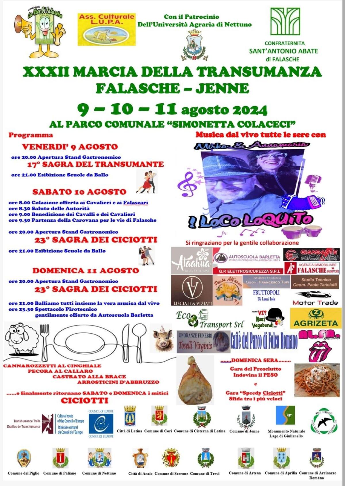 Nettuno - Dal 9 all'11 agosto la Marcia della Transumanza Falasche – Jenne - 