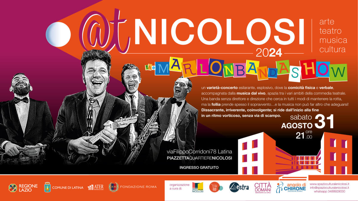 Sabato sera “The Marlon Banda Show” al quartiere Nicolosi di Latina, uno spettacolo per bambini e ragazzi. - 