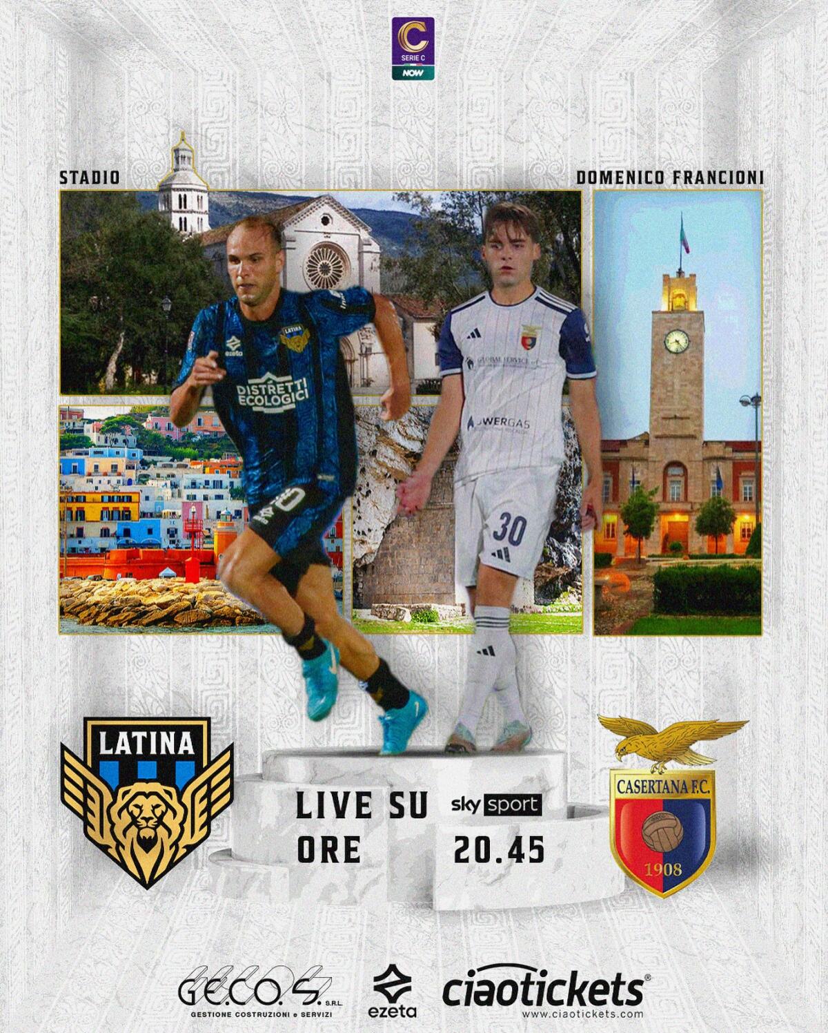 Calcio di Lega Pro: stasera al “Francioni” il match d’esordio del campionato Latina-Casertana. - 