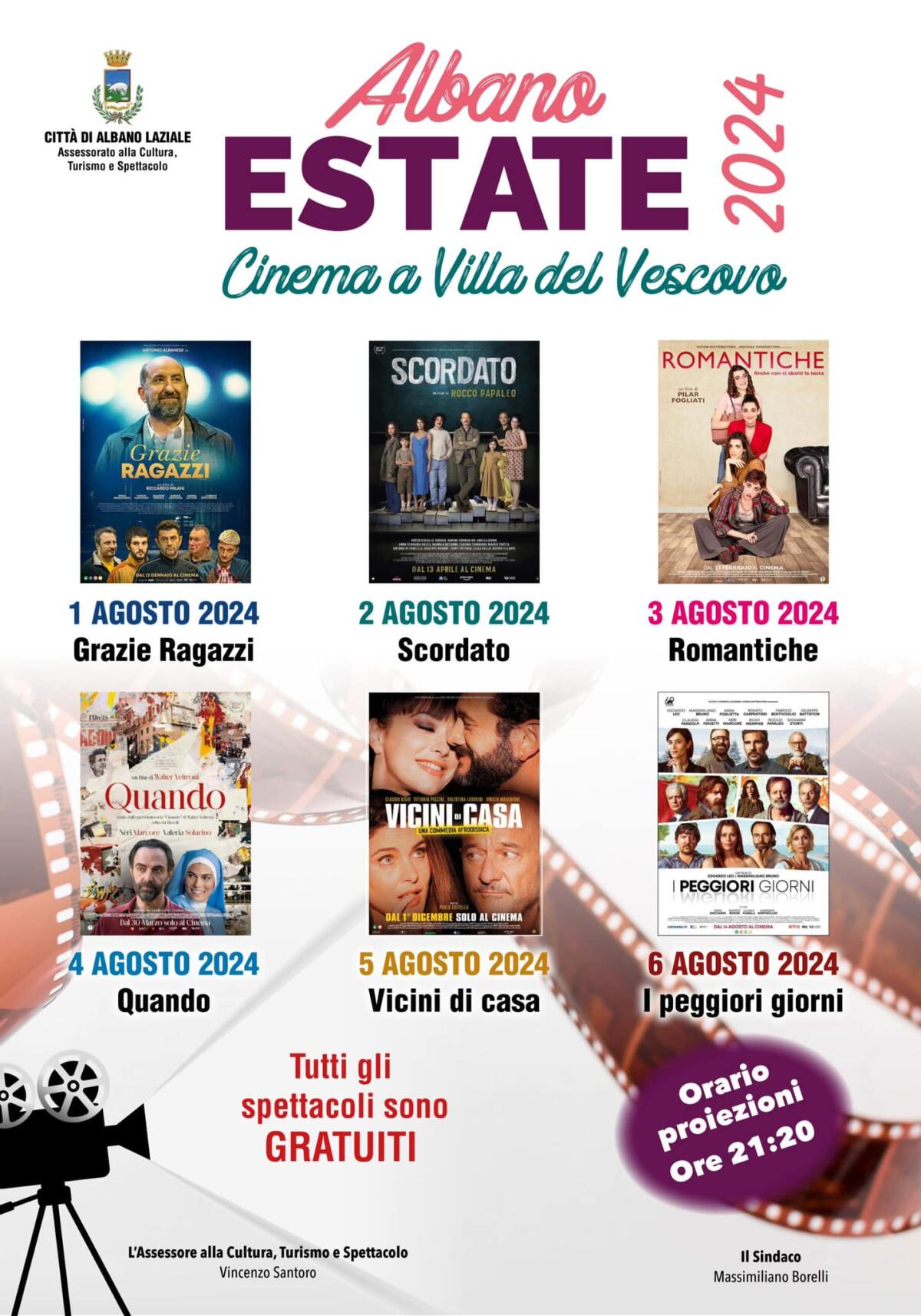 “Albano Estate”: stasera, a Villa del Vescovo a Cecchina, parte il cinema all’aperto. - 