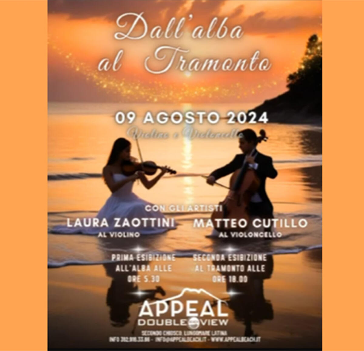 Latina lido: violini all'alba e al tramonto questo venerdì 9 agosto - 