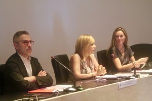 Un momento della conferenza stampa di presentazione. Da sx: Luca Fornari-Matilde Celentano- Isabella Di Cola