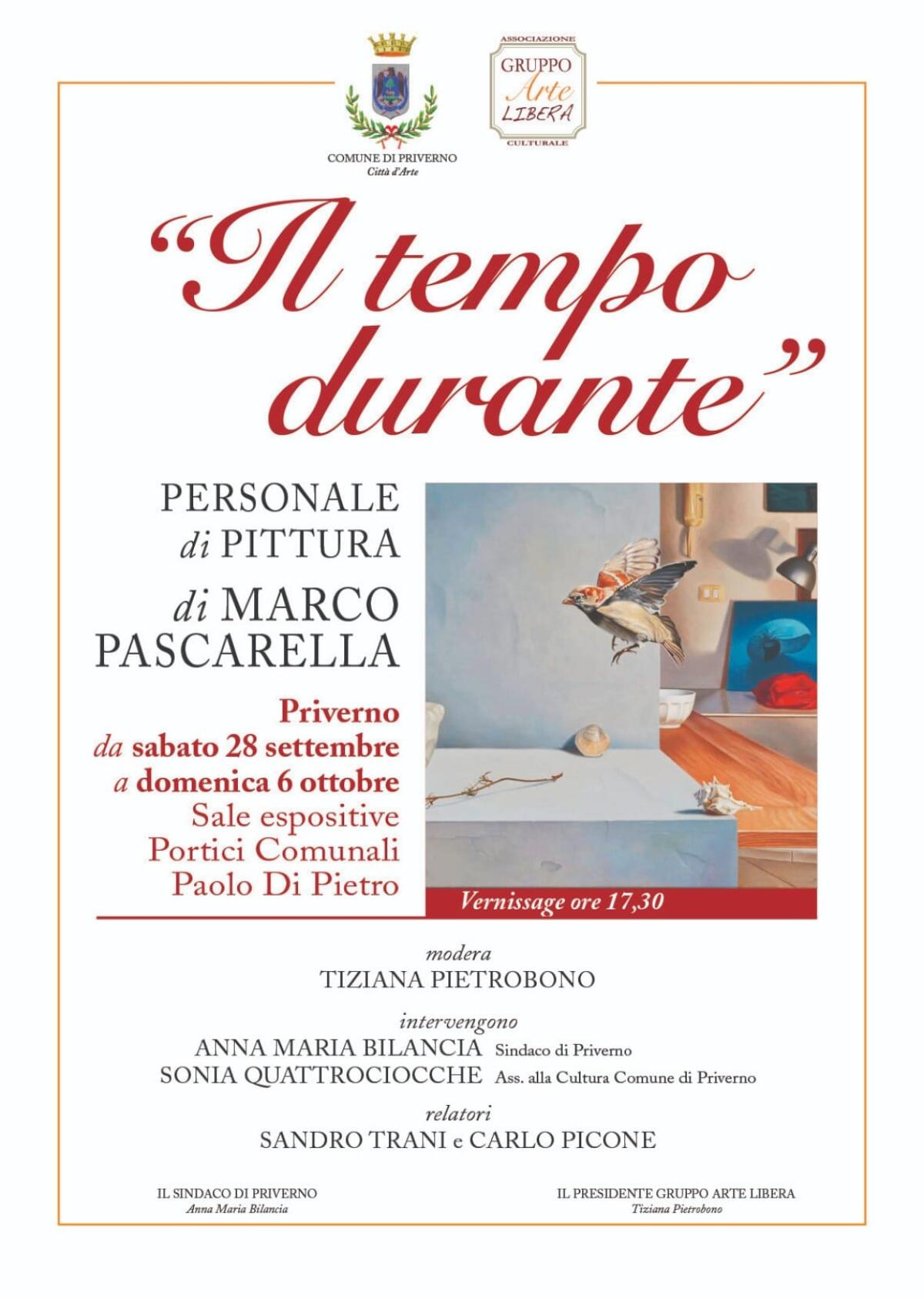 A Priverno la mostra personale di pittura dell'artista Marco Pascarella. - 