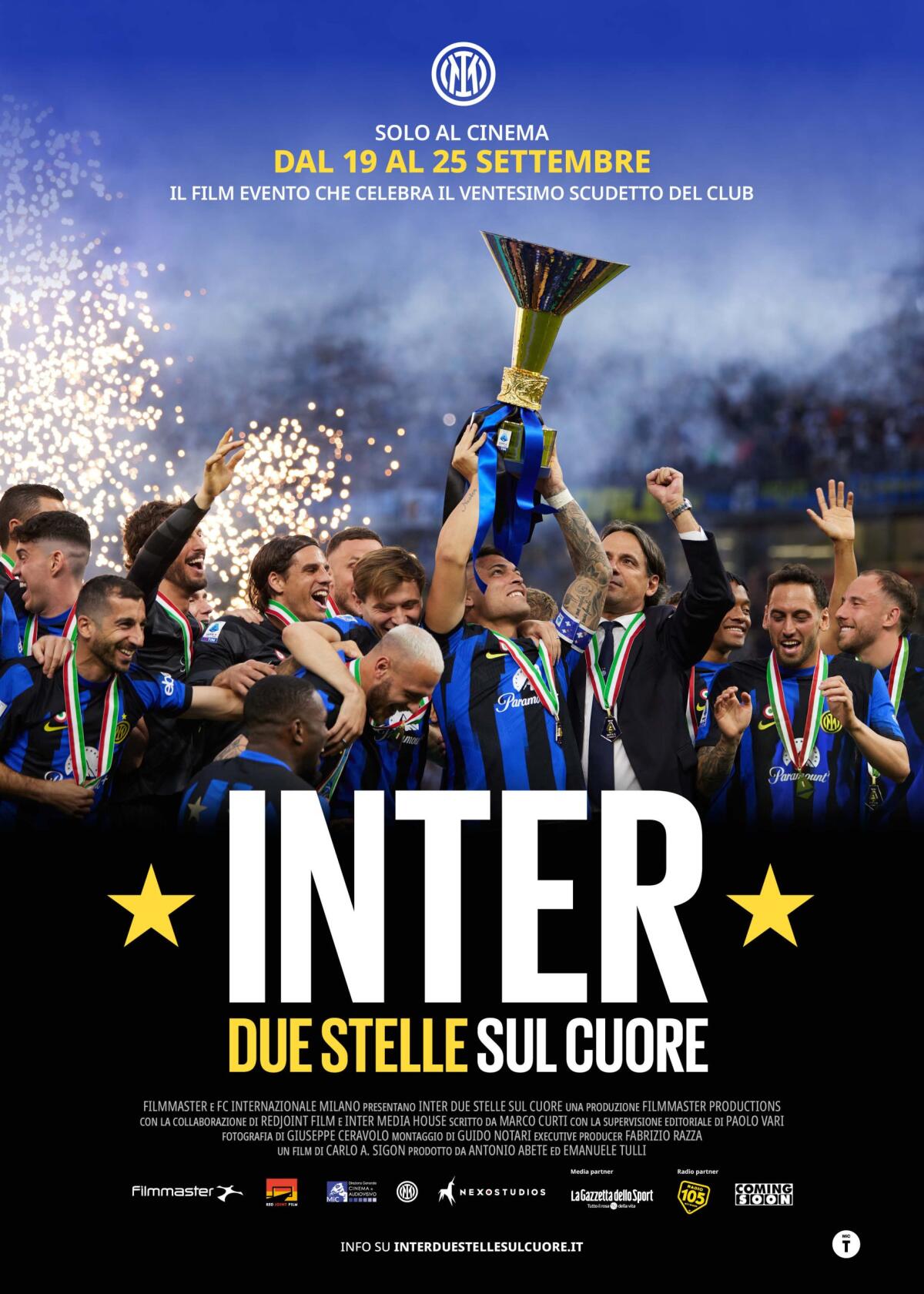 Latina, martedì 24 settembre la proiezione del film "Inter. Due Stelle sul cuore" - 