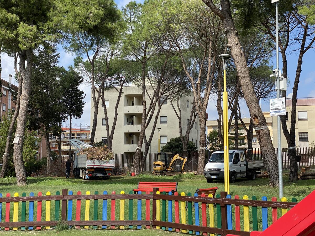 Aprilia - Interventi di messa in sicurezza presso l'area cani del parco Dalla Chiesa - 