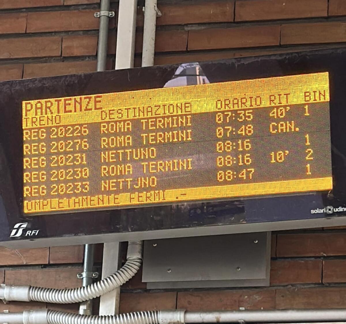 Circolazione dei treni tornata regolare sulle linee Roma-Nettuno e Napoli-Roma via Formia. - 