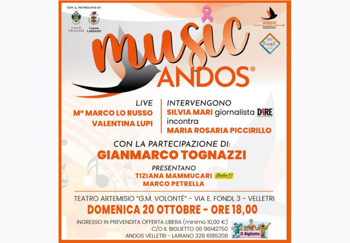MusicAndos: domenica 20 ottobre lo spettacolo che porta sul palco arte, consapevolezza e solidarietà - 