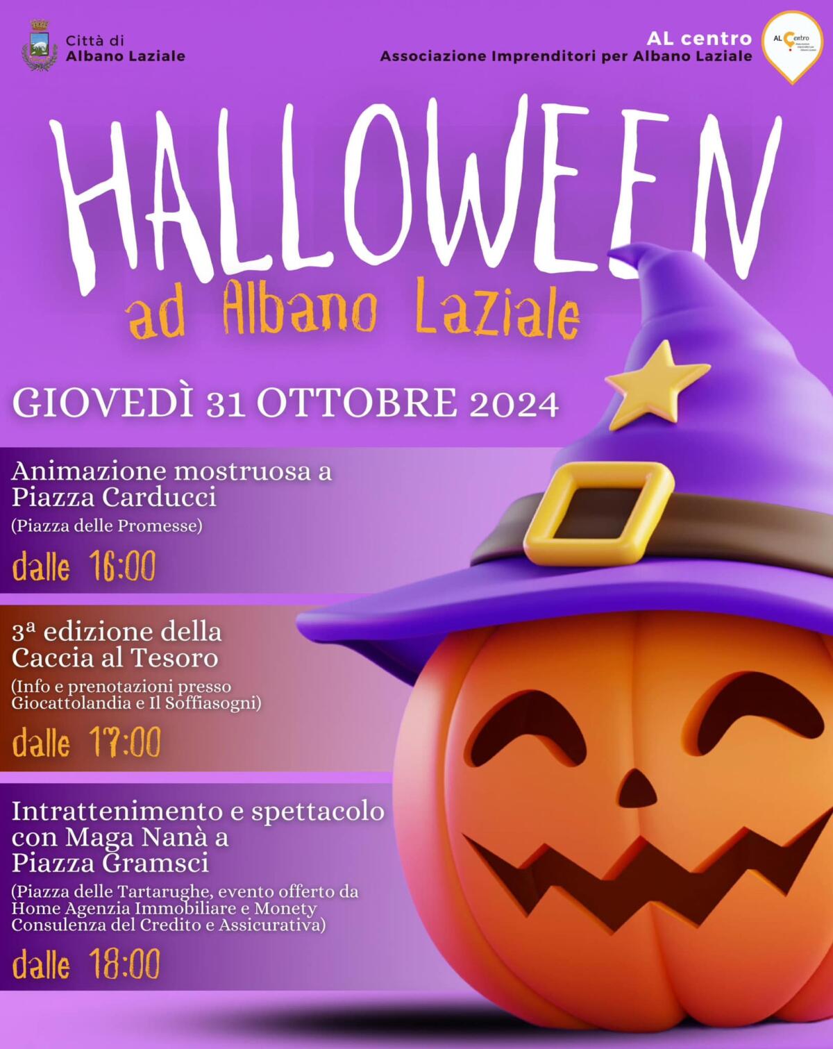 Giochi ed animazione oggi pomeriggio ad Albano e Pavona per la festa di Halloween. - 