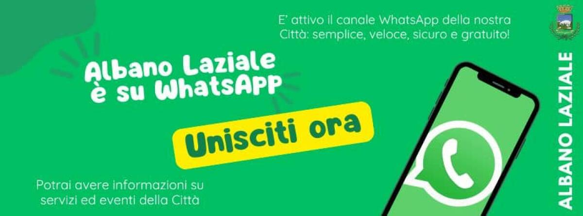 Il Comune di Albano lancia un nuovo canale ufficiale su WhatsApp per informare i cittadini. - 