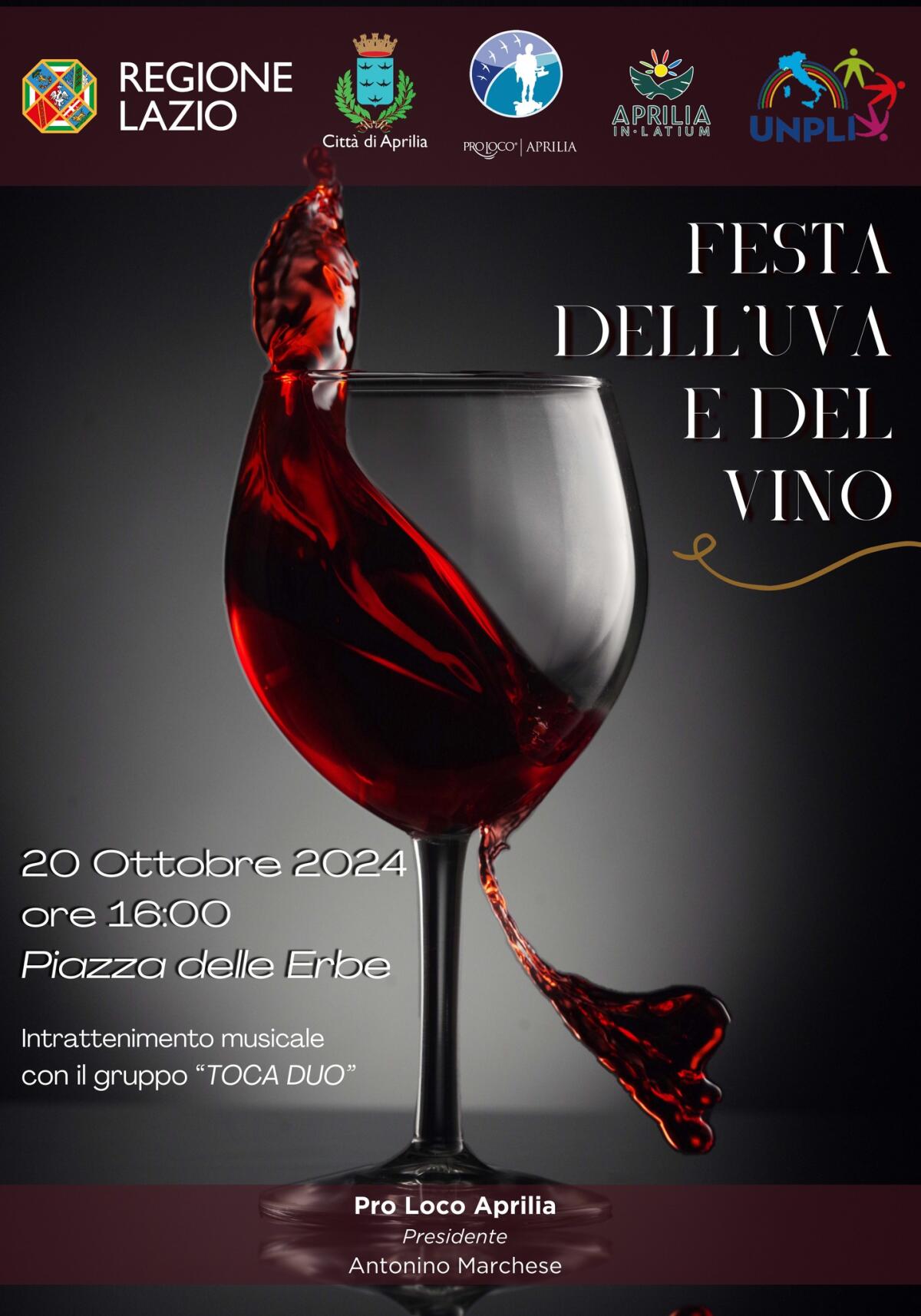 “Festa dell’Uva e del Vino” e mercatino in centro questo domenica 20 Ottobre ad Aprilia. - 