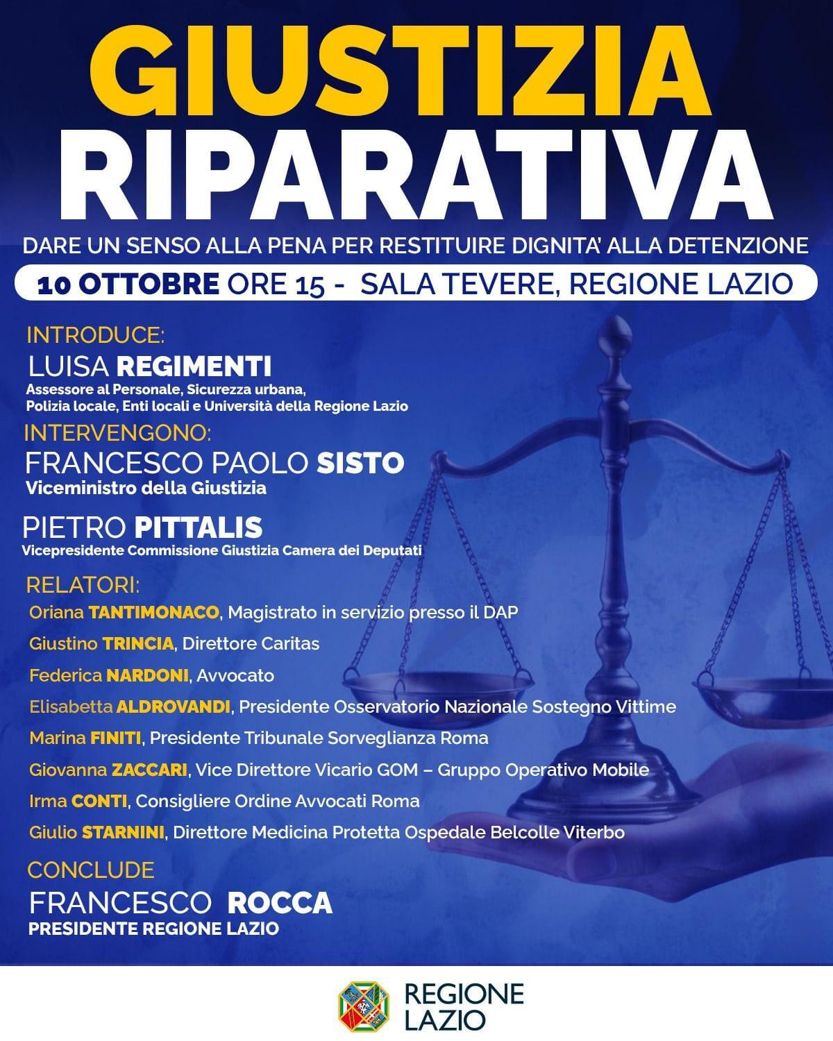 Restituire dignità alla detenzione, oggi pomeriggio in Regione un convegno per parlare di “giustizia riparativa”. - 
