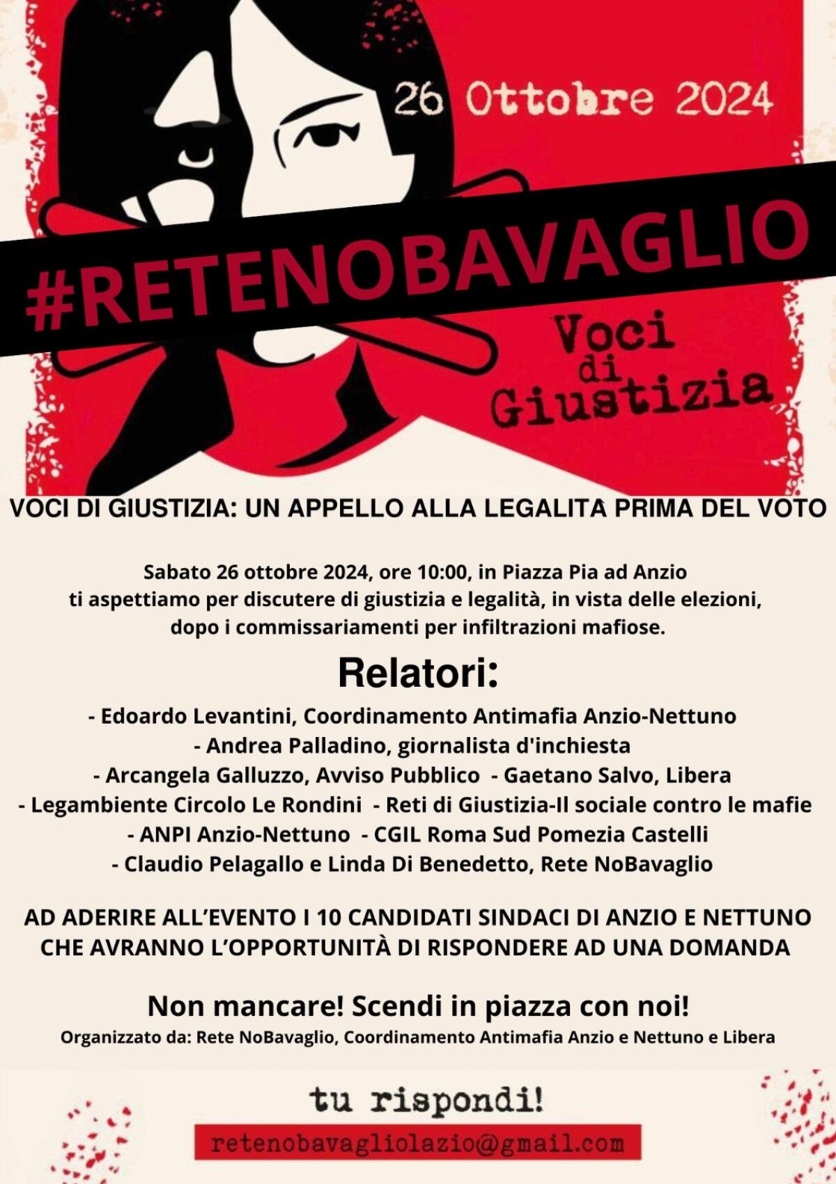 Appello alla legalità per il voto da Anzio e Nettuno:  questo sabato manifestazione di piazza contro le infiltrazioni mafiose. - 