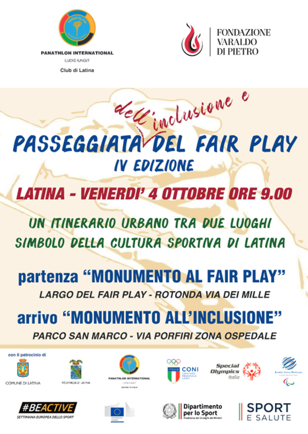 Questo venerdì a Latina la “Passeggiata del Fair Play e dell’Inclusione". Partecipa anche Manuela Olivieri Mennea. - 