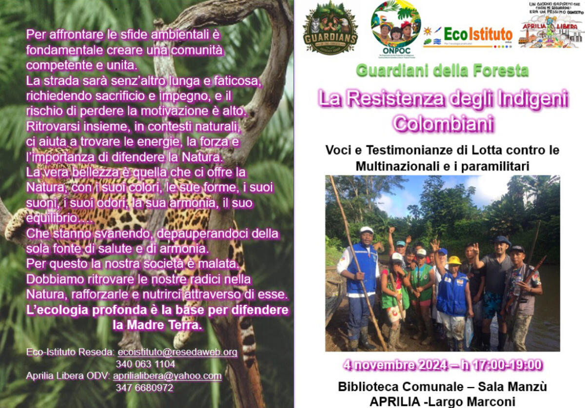 Ad Aprilia un incontro su “La Resistenza degli Indigeni Colombiani" - 