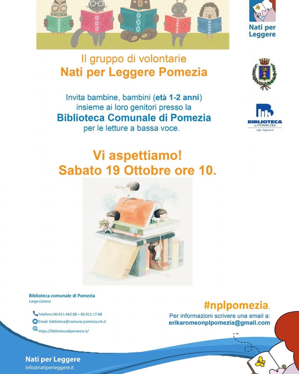 Alla Biblioteca comunale di Pomezia un nuovo appuntamento di lettura per bambini e per i loro genitori. - 