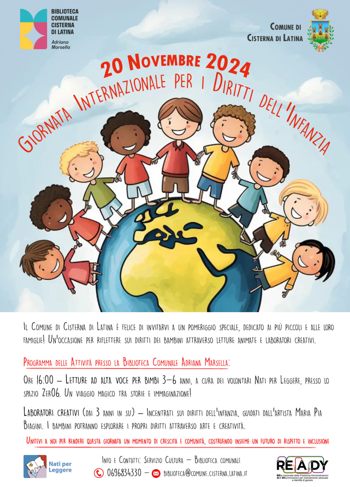 Cisterna questo mercoledì celebra la Giornata Internazionale per i Diritti dell’Infanzia. - 