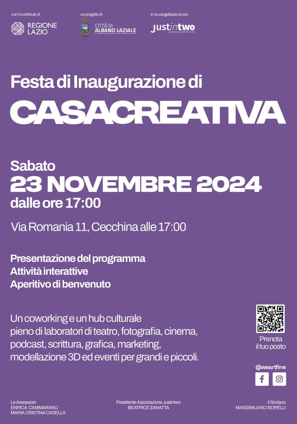Nella frazione di Cecchina, ad Albano, nasce la “Casa Creativa”, un luogo di aggregazione per eventi, corsi e seminari. - 