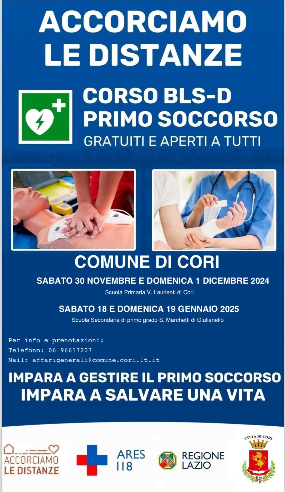 Manovre salvavita in caso di emergenza: a Cori e Giulianello partono dei corsi gratuiti. - 