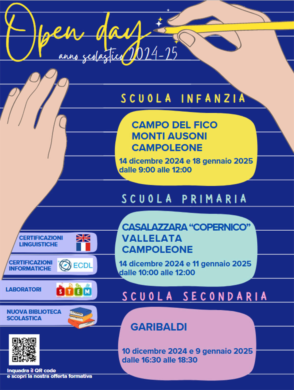 Questo sabato nuovi “Open day” dell’Istituto Comprensivo “Garibaldi” di Aprilia. - 