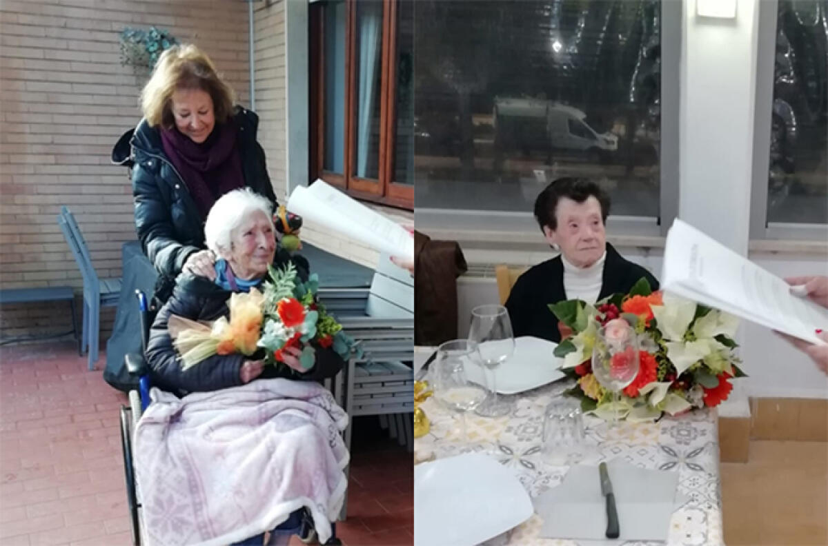 La signora Gabriella e la Signora Palmerina di Terracina soffiano sulle loro 100 candeline. - 