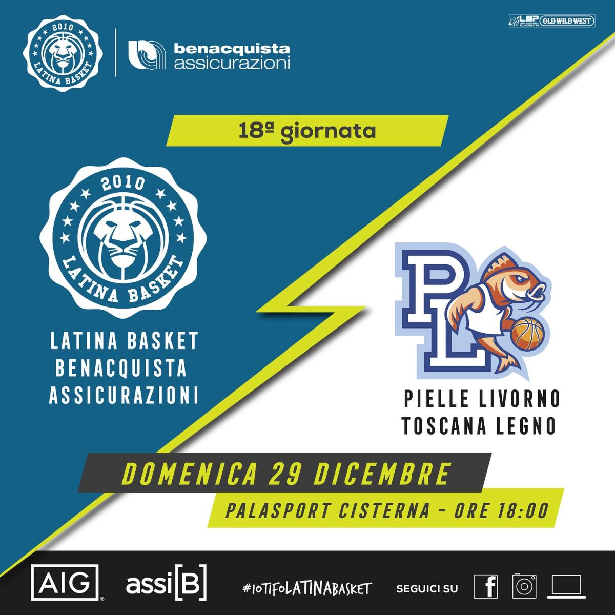 Basket serie B Nazionale: il Latina questa domenica riceve la visita del Livorno. - 