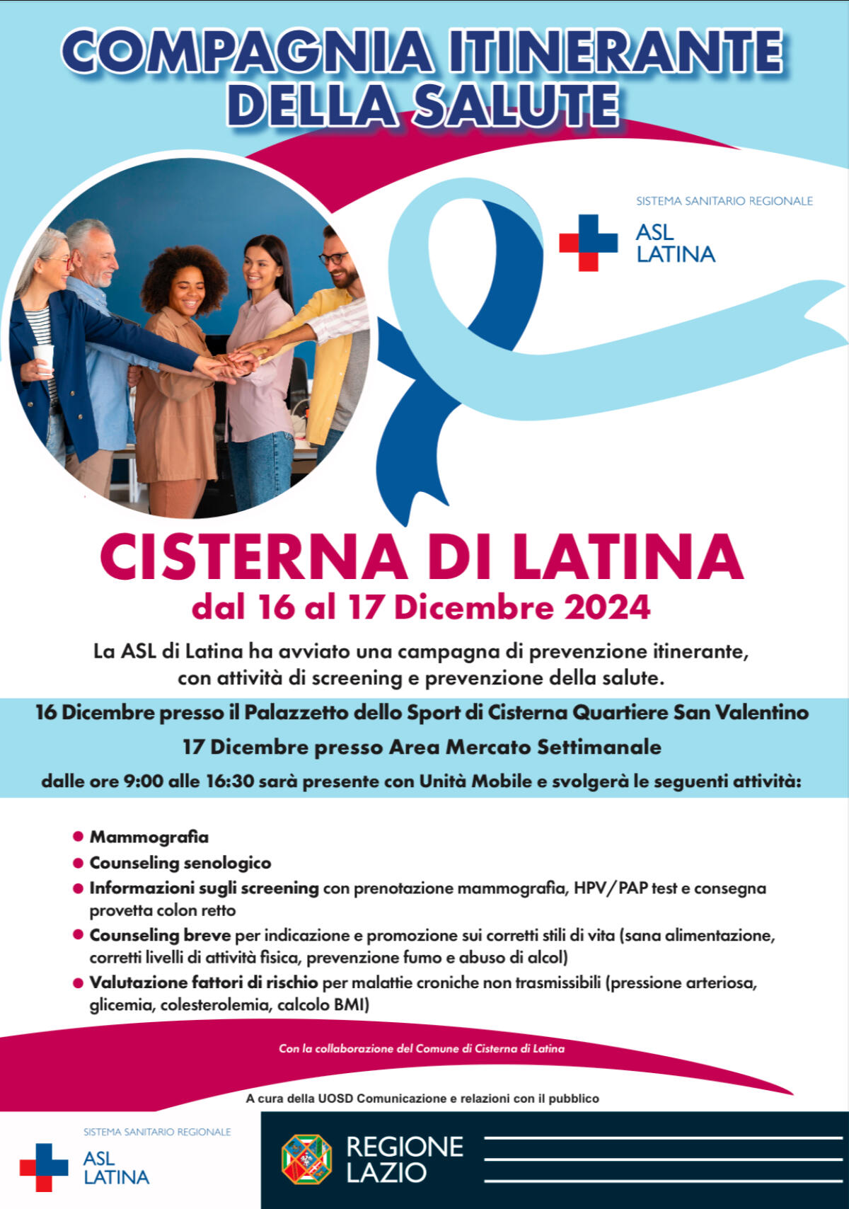 Screening e Prevenzione della Asl di Latina: a Cisterna arriva la “Compagnia itinerante della Salute”. - 