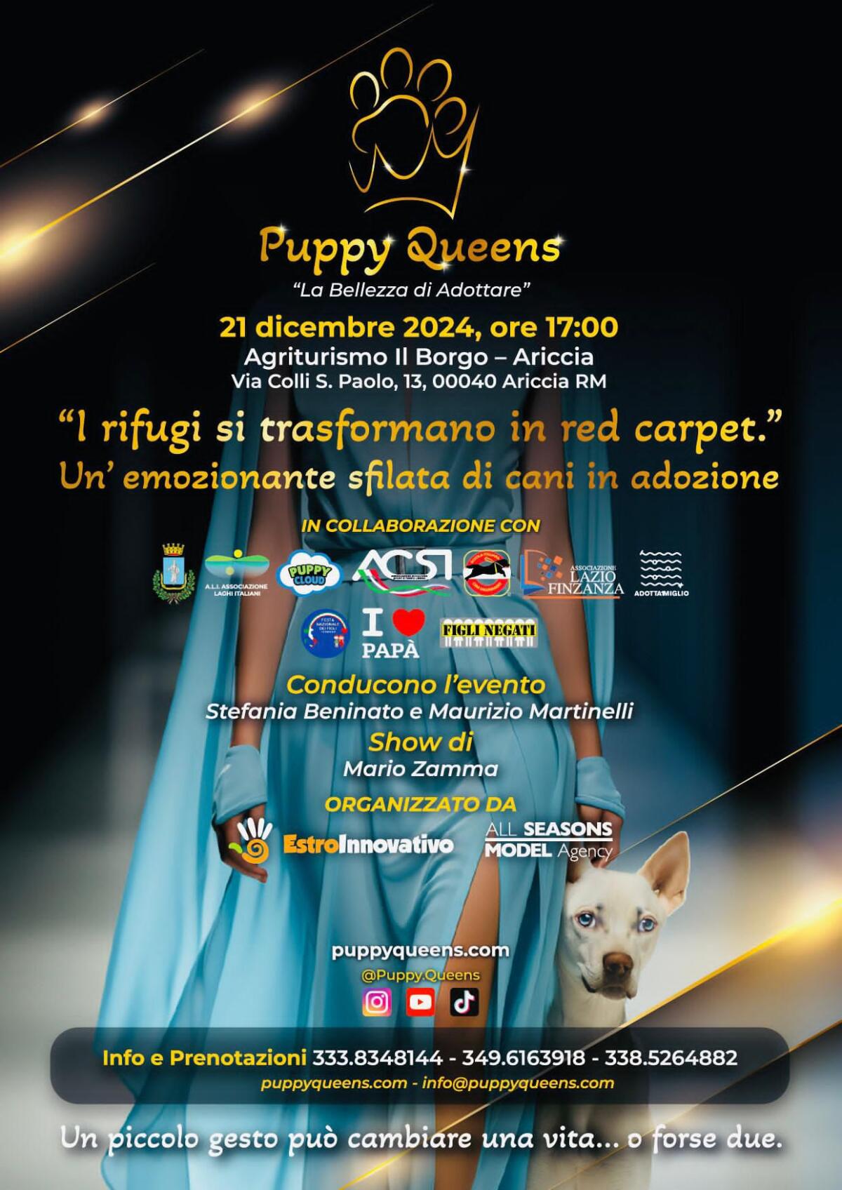 Puppy Queens, la bellezza di adottare: ad Ariccia moda e sociale si uniscono - 