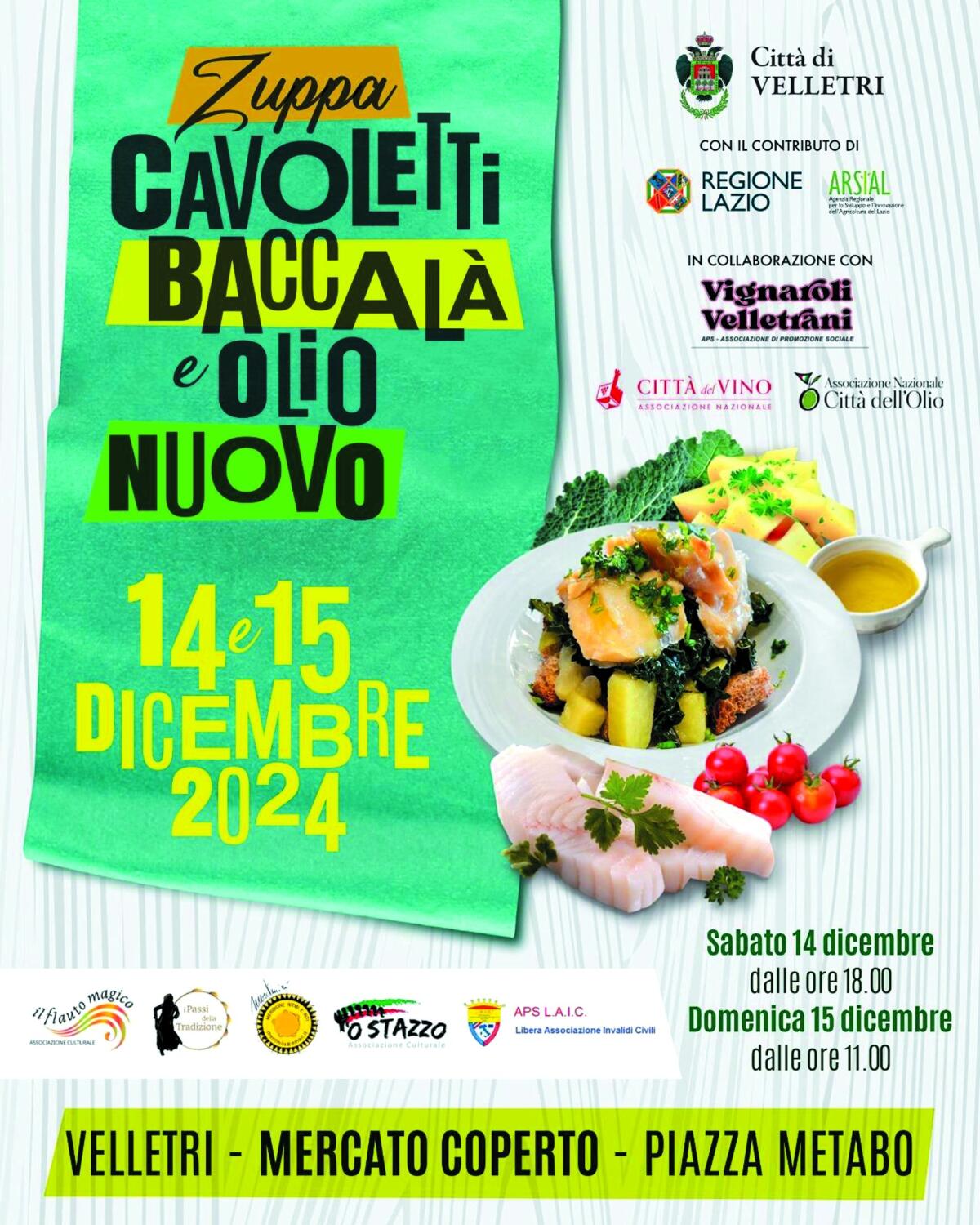 A Velletri la Sagra della Zuppa dei cavoletti e baccalà, olio nuovo e vino - 