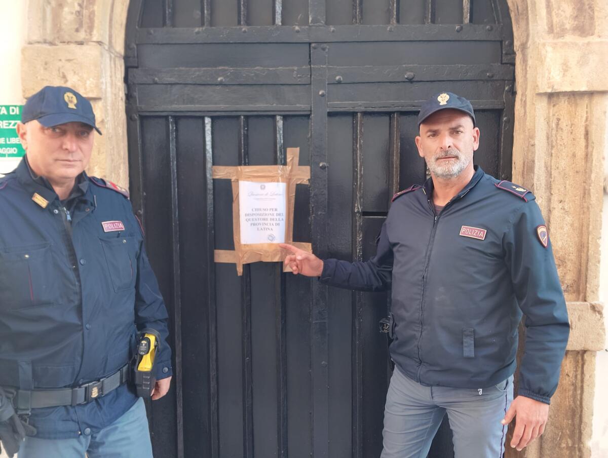 Rissa a Terracina: il Questore dispone la chiusura di un noto locale - 