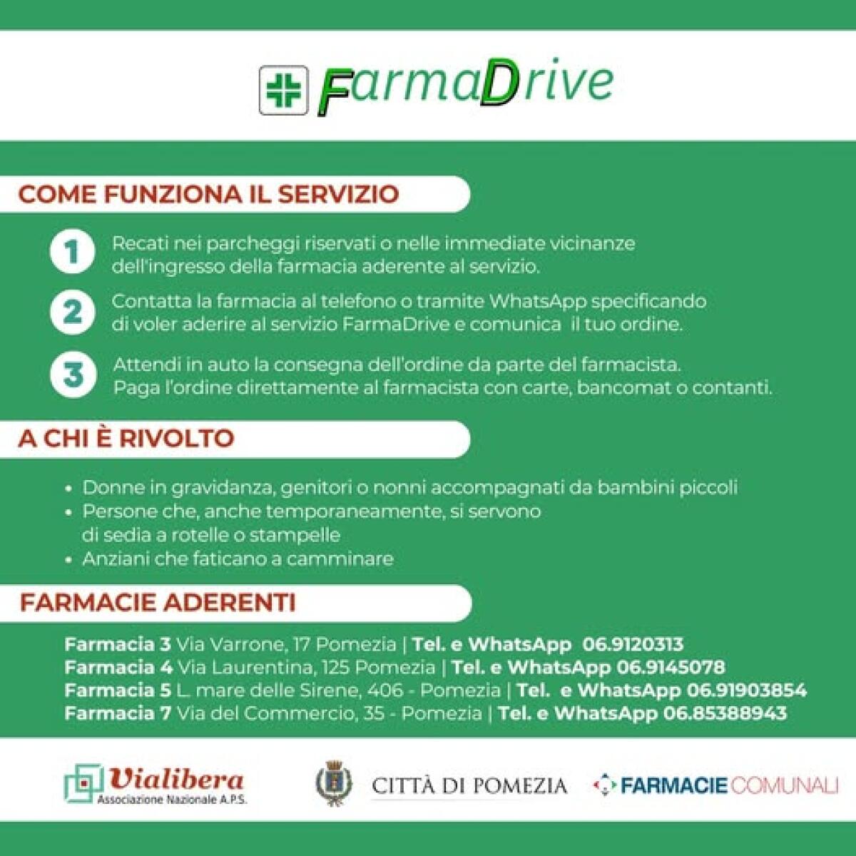 A Pomezia al via il servizio "Farmadrive": farmaci subito a casa - 