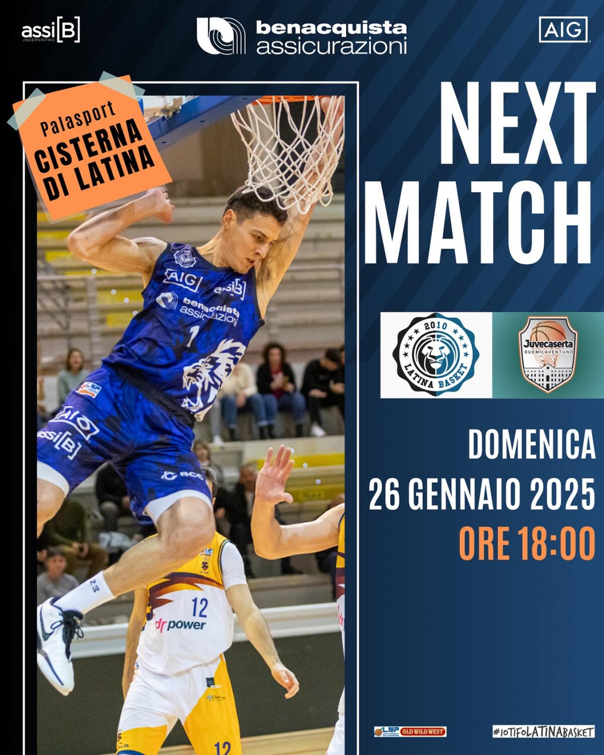 Basket B nazionale: il Latina questo weekend riceve la Juvecaserta. - 