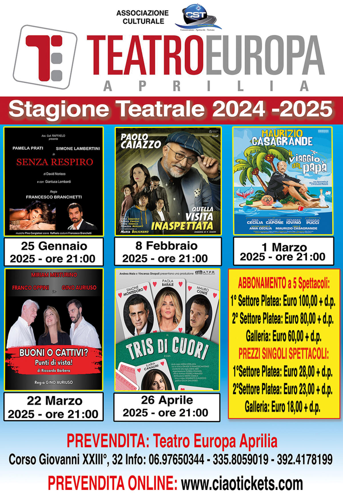 All'Europa di Aprilia al via la nuova stagione teatrale - 