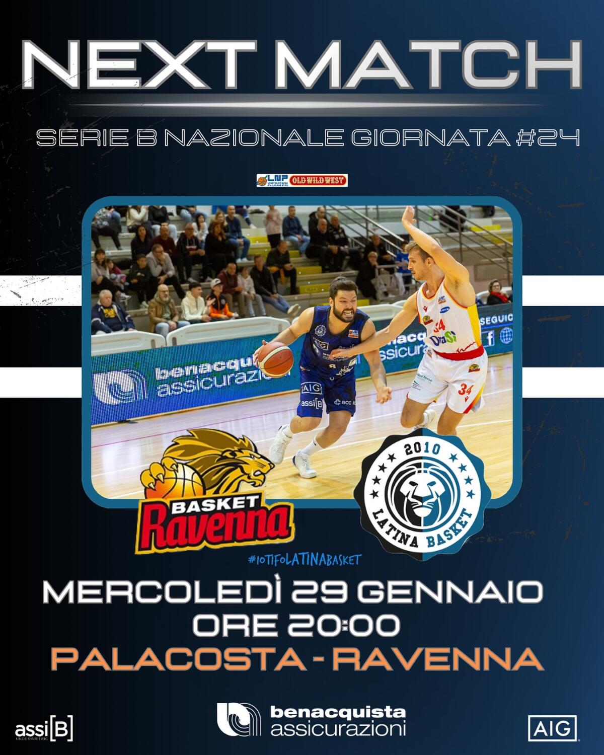 Basket B Nazionale: turno infrasettimanale per il Latina. Stasera si gioca a Ravenna. - 