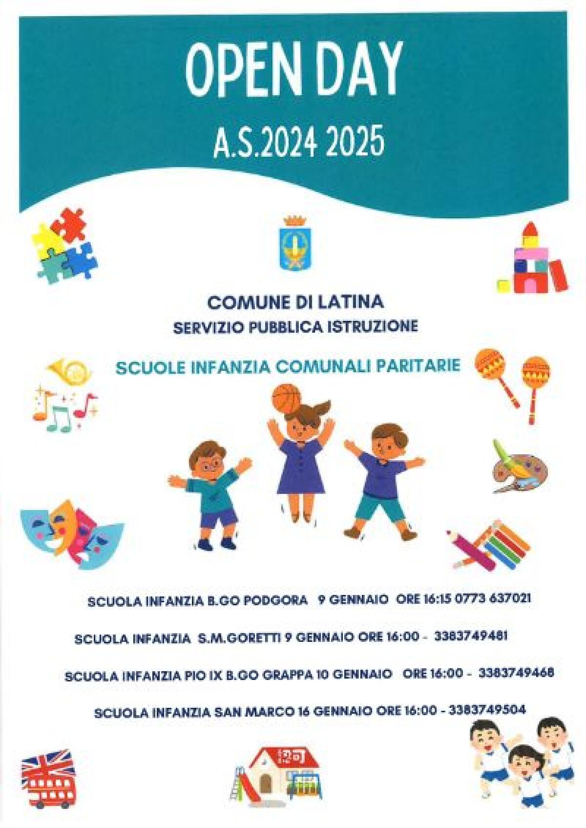 Posticipata al 21 gennaio a Latina l’apertura delle iscrizioni alle scuole dell’infanzia paritarie comunali. - 