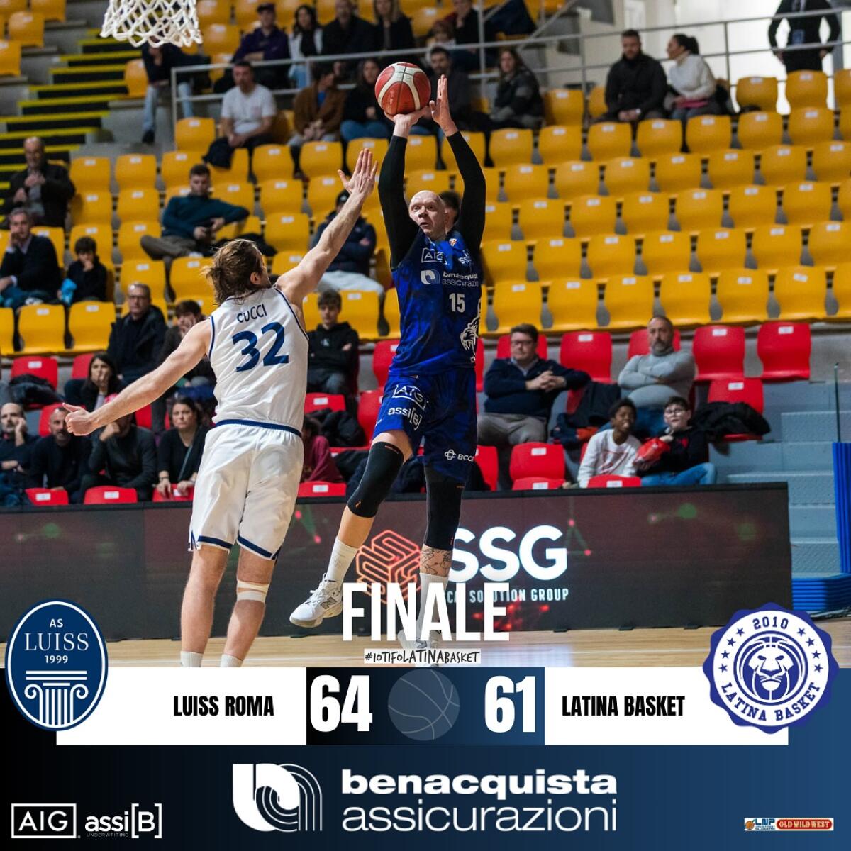 Basket - Latina subisce la Luiss Roma - 