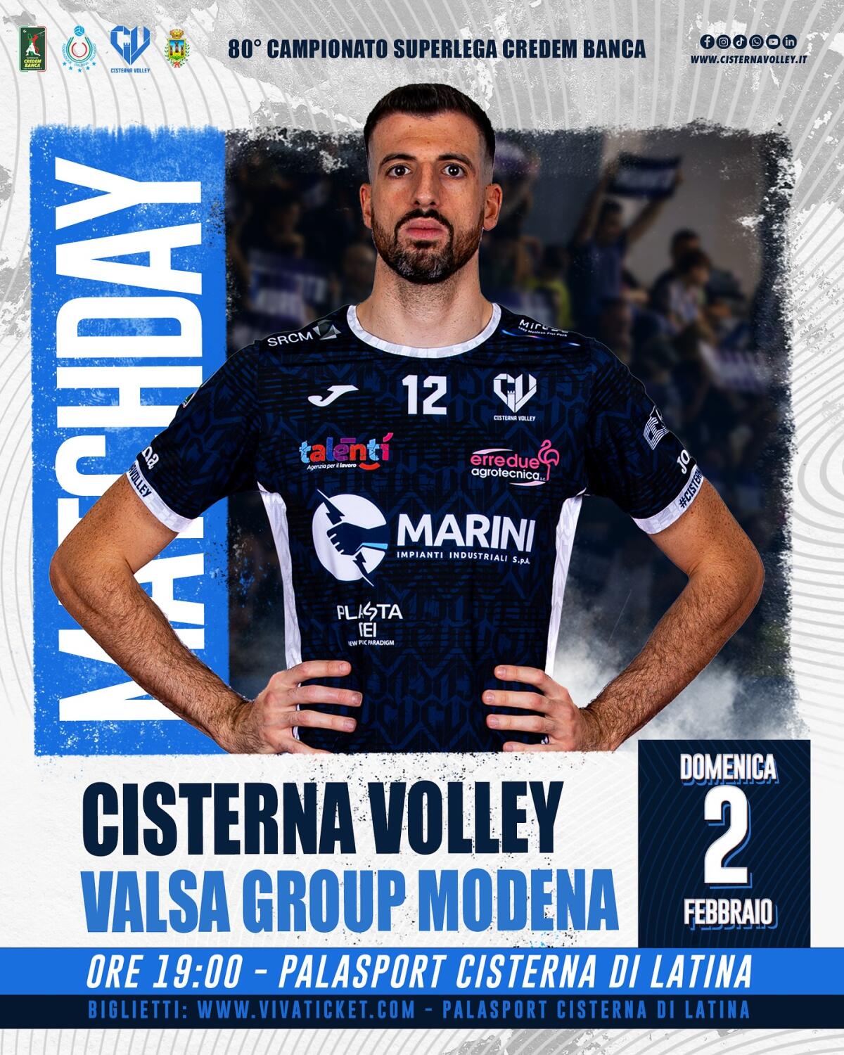 Superlega, per il Cisterna Volley un febbraio pieno di appuntamenti. Questa domenica una partita di altissimo livello. - 