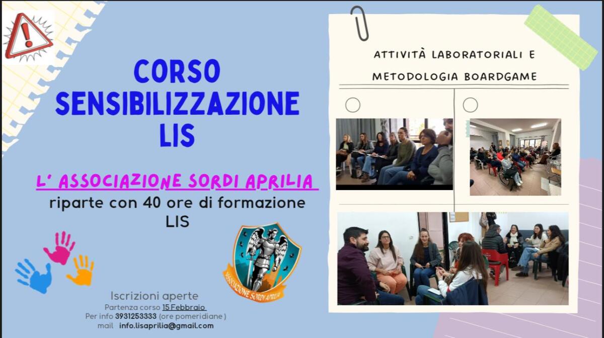 Nuovo corso per imparare la Lingua dei Segni ad Aprilia - 