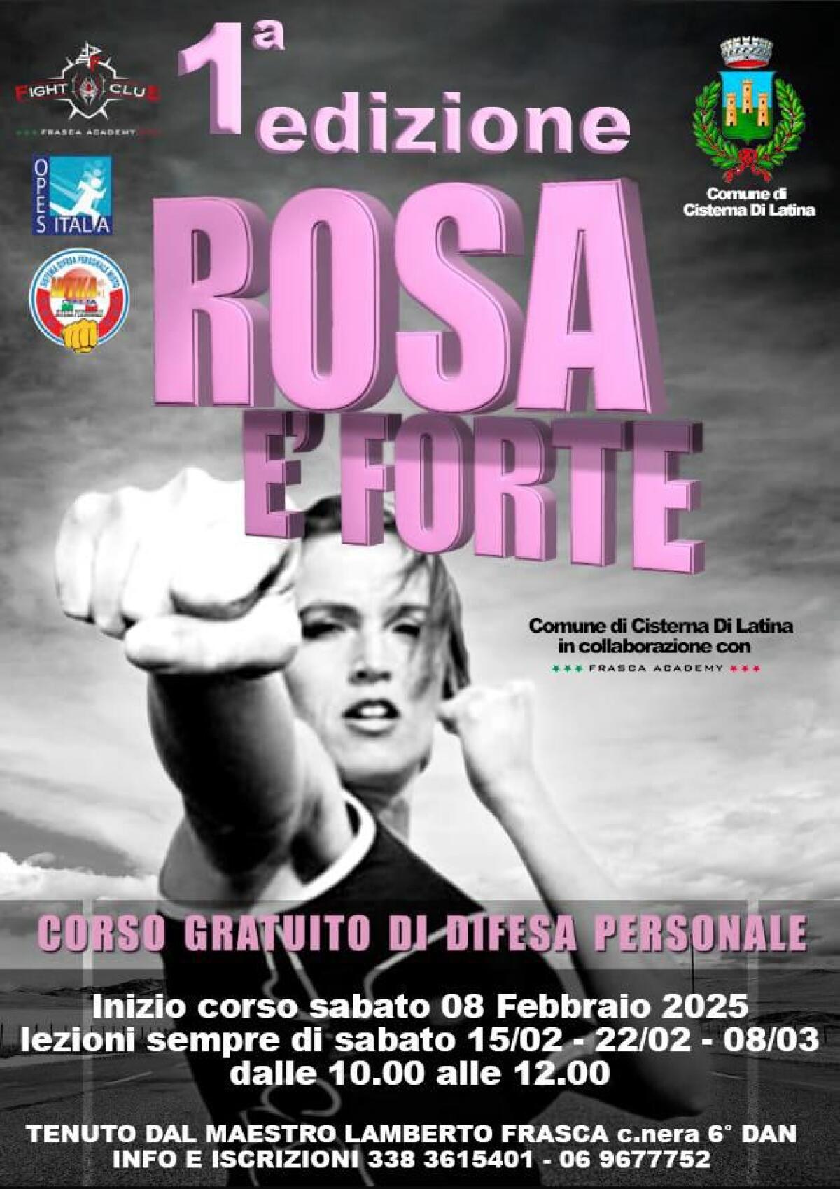 “Rosa è Forte”, a Cisterna al via a febbraio un corso di difesa destinato alle donne. Aperte le iscrizioni. - 