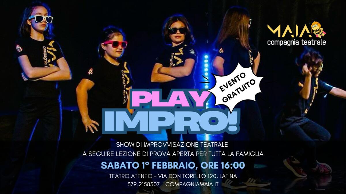 “Play Impro!”, a  Latina uno spettacolo gratuito di improvvisazione teatrale per bambini e ragazzi. - 