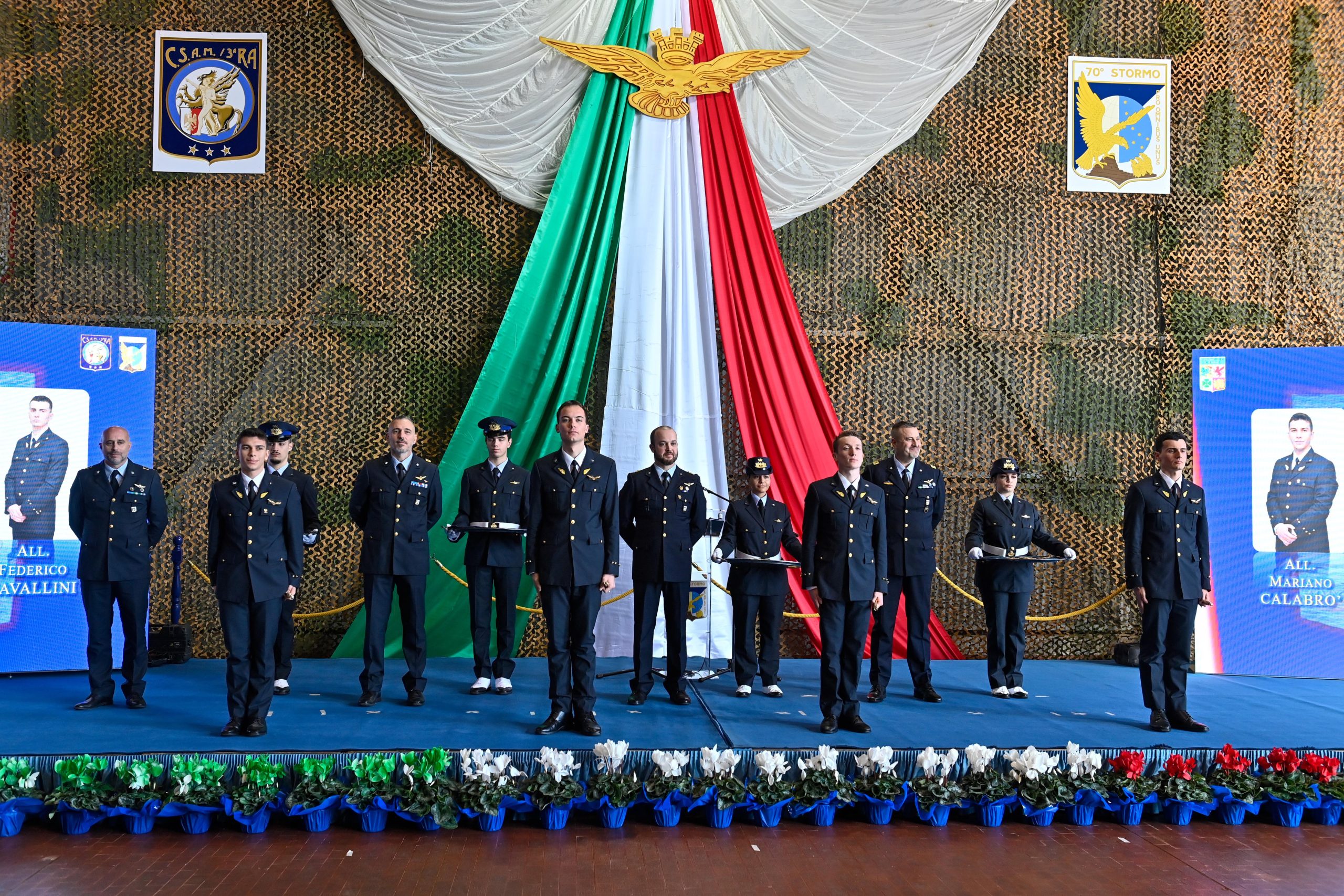 la cerimonia di consegna delle Aquile di Pilota al 70esimo Stormo di Latina