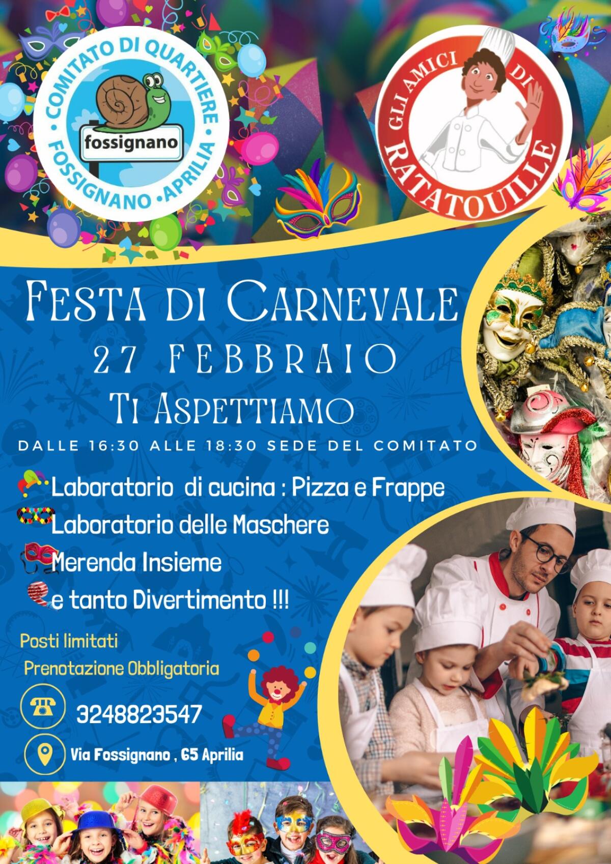 Festa di Carnevale ad Aprilia, nella sede del Comitato di Quartiere Fossignano. - 