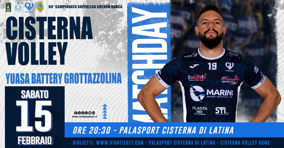 Pallavolo di Superlega, al palazzetto dello sport di Cisterna arriva la Grottazzolina. - 