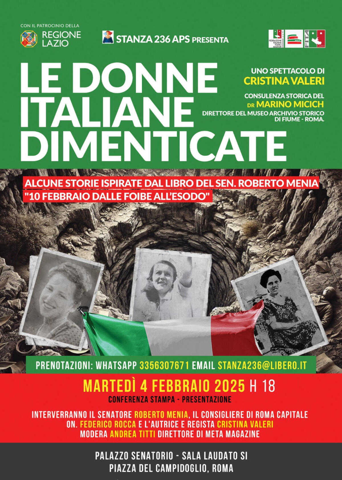 “Le Donne Italiane Dimenticate”: un progetto teatrale per ricordare le vittime delle Foibe in vista del Giorno del Ricordo - 