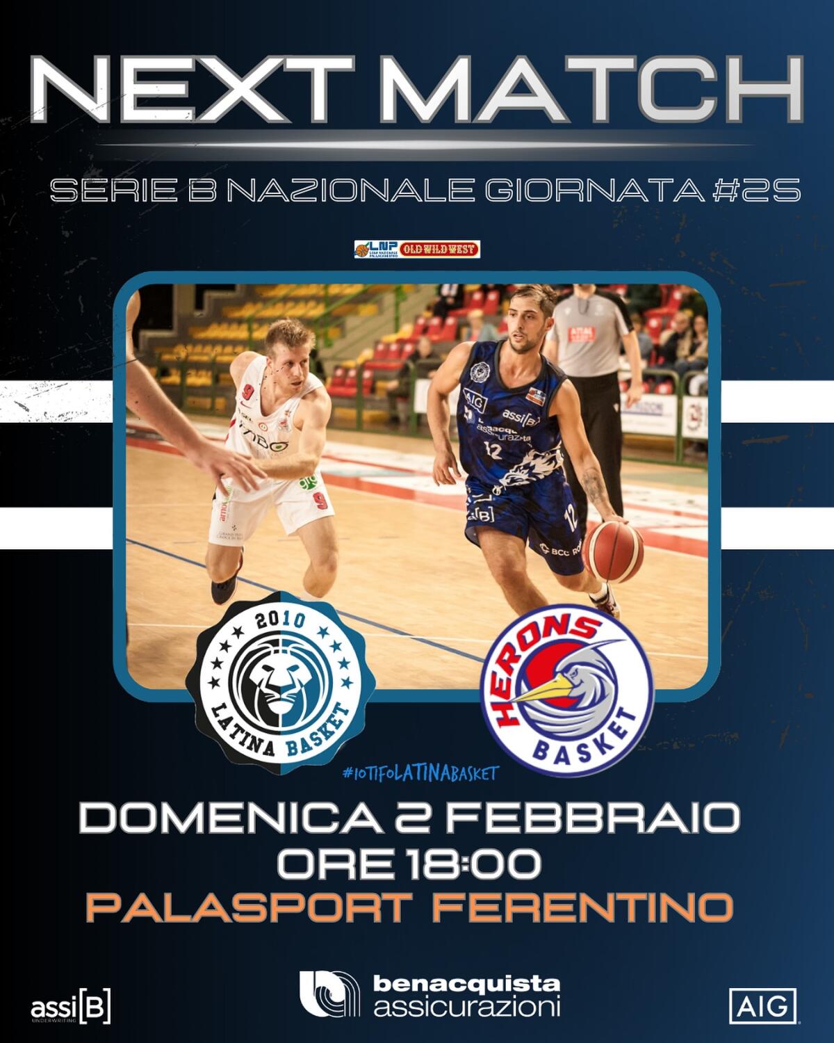 Basket B Nazionale: terza partita in 8 giorni per il Latina. Questa domenica in campo contro la Herons Montecatini. - 
