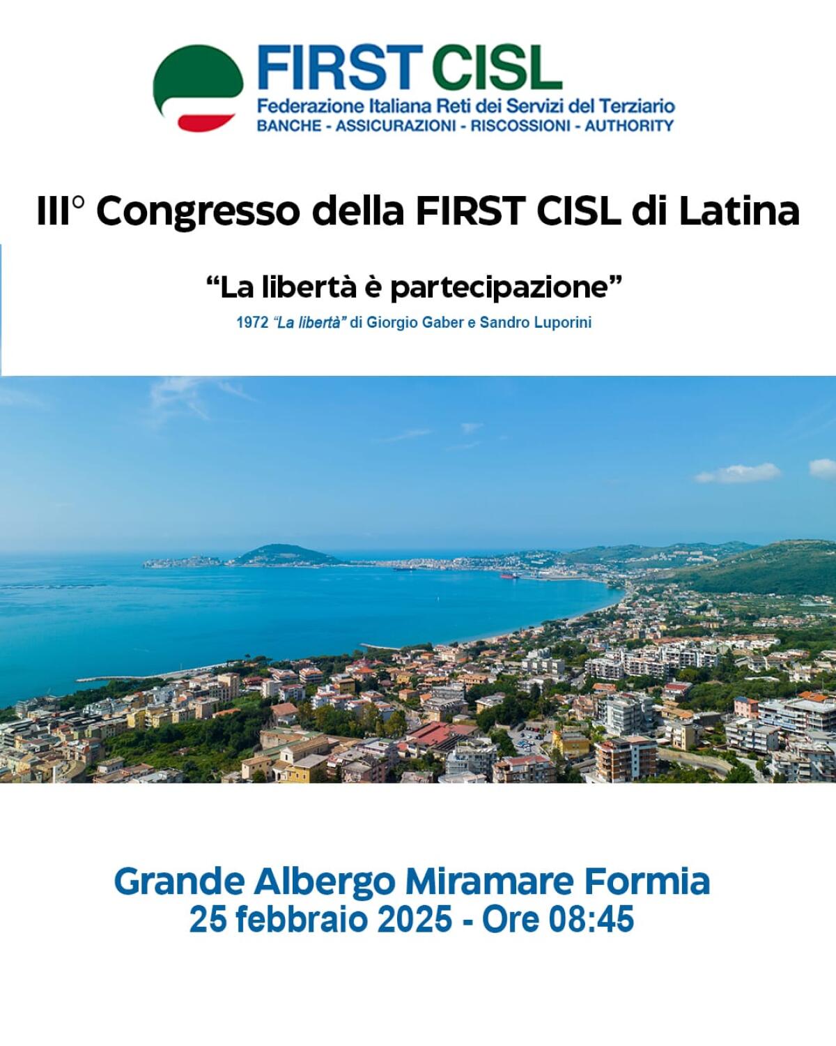 La First Cisl di Latina a congresso: "La libertà è partecipazione" - 