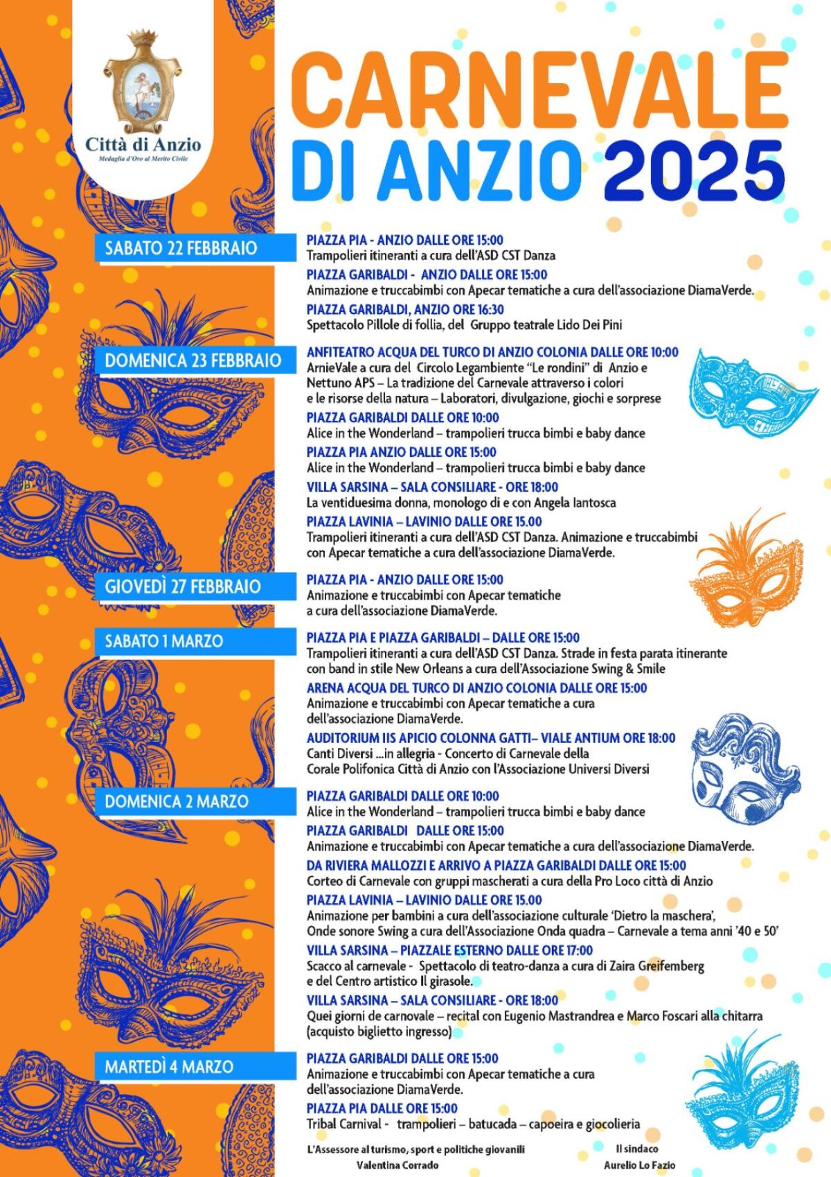 Carnevale 2025 ad Anzio: ecco gli eventi in programma sino al prossimo 4 Marzo. - 
