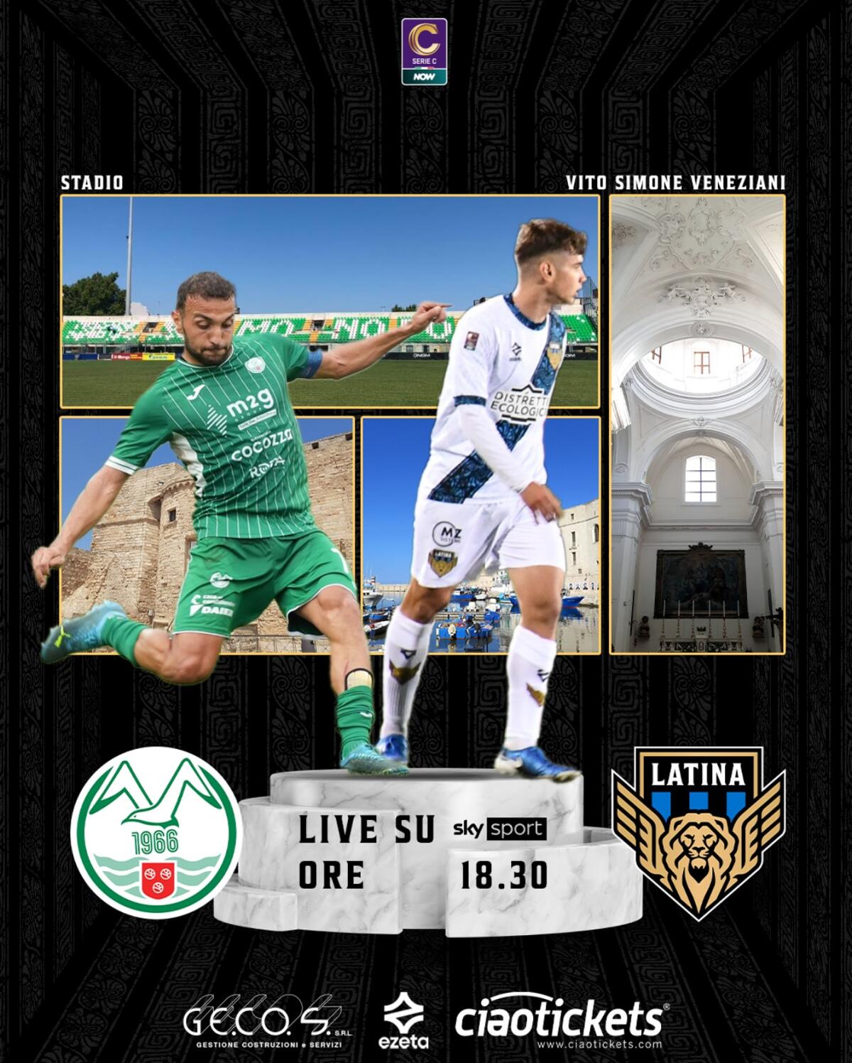 Calcio, serie C: ultimo turno infrasettimanale della stagione per il Latina. Stasera si gioca in casa del Monopoli. - 