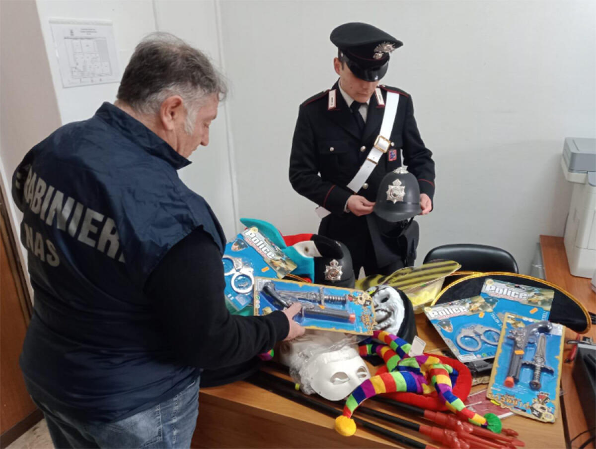 Articoli di carnevale non regolari, sequestro a Pontinia - 