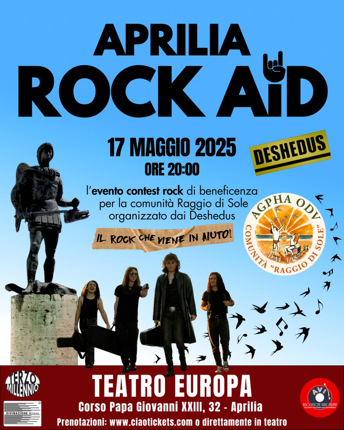 Aperte le iscrizioni per “Aprilia Rock Aid - Il Rock che viene in aiuto”. Il contest sosterrà l’associazione Agpha di Aprilia. - 