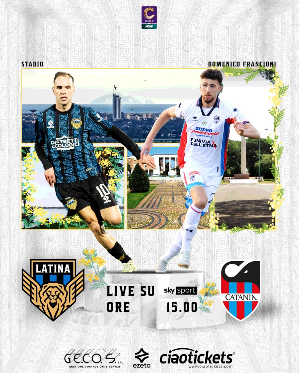 Calcio di serie C: il Latina questo pomeriggio al “Francioni” affronta Catania. - 